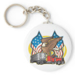 American Flag Trucker Keychains