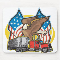 American Flag Trucker Mouse Mat