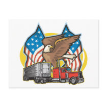 American Flag Trucker Postcards