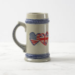 American Flag/Union Jack Flag Hearts Mug