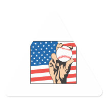 american flag USA baseball Triangle Sticker