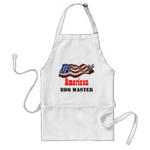 American Flag Waving BBQ Master Aprons