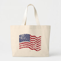 American Flag Waving - Distressed Bags