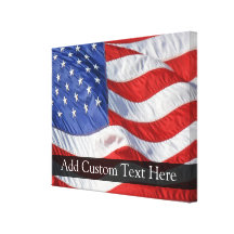 American Flag, Waving in Wind Gallery Wrapped Canvas