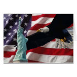 American Flag with American Eagle & Lady Liberty Greeting Card