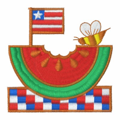American flag with watermelon embroidered shirt by JameneEmbroidery