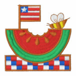 American flag with watermelon embroidered shirt embroidered shirts