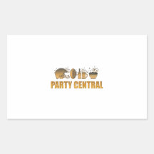 american football helmet ball beer chips party rectangular stickers