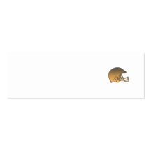 american football helmet golden metallic business card