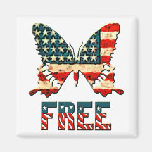 American Freedom Butterfly Fridge Magnets