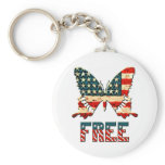 American Freedom Butterfly Key Chain