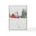 American Greeting Cards .. Red Barn watercolor