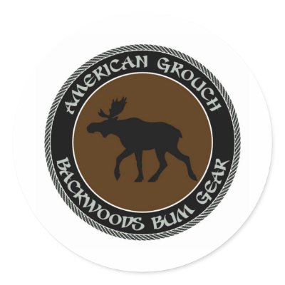 American Grouch Backwoods Bum Gear Sticker by AmericanGrouch