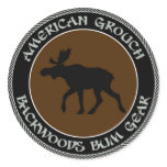 American Grouch Backwoods Bum Gear Round Sticker