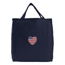 American Heart Embroidered Bag