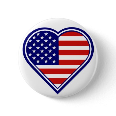 American Heart Shape Flag Button 2 by windyone