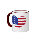 American Heart Shape Flag Mugs