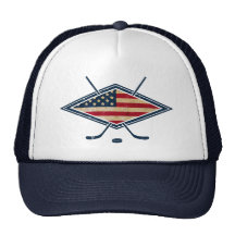 American Hockey Flag Logo Hats