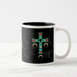American Indian Cross with Two Feathers Coffee Mugs