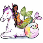 American Indian Mermaid and merhorse photo sculptures