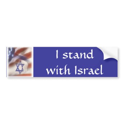 American, Israeli flag: "I stand with Israel" Bumper Stickers by cowboyannie
