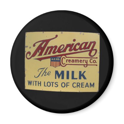 American milk company vintage sign magnet by Photoartproducts