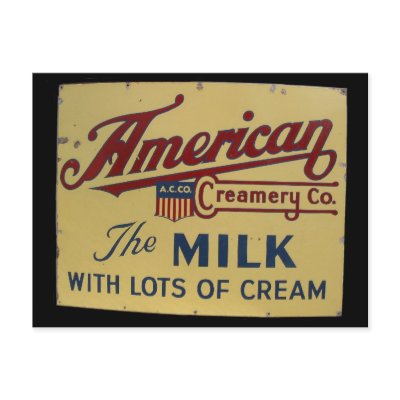 American milk company vintage sign post card by Photoartproducts