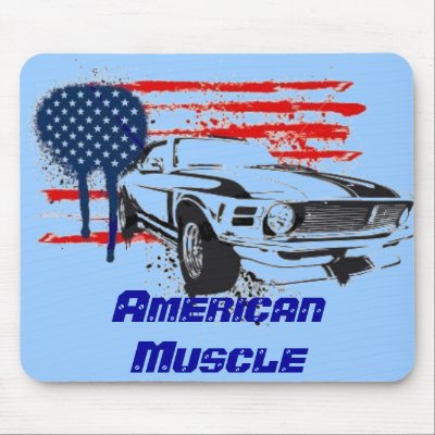 American Muscle U.S.A. Flag Camaro Car Mousepad by MistaSCARY