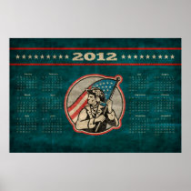American Patriot Flag Poster Calendar 2012