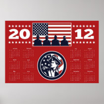 American Patriot Flag Poster Calendar 2012