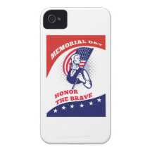 American Patriot Memorial Day Poster Greeting Card iPhone 4 Case
