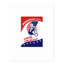 American Patriot Memorial Day Poster Greeting Card Post Card