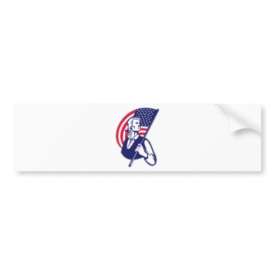 American Patriot Minuteman Stars and Stripes flag Bumper Sticker by uniformed_personnel