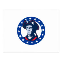 american patriot minuteman stars retro postcards