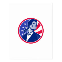 American Patriot Minuteman Stars Stripes Flag Post Cards