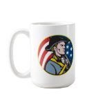 American Patriot Minuteman With Flag Retro Mugs