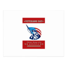 American Patriot Veterans Day Poster Greeting Card Postcard