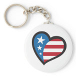 American patriotic heart key chain