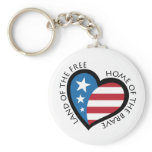 American patriotic heart - Land of the free Key Chains