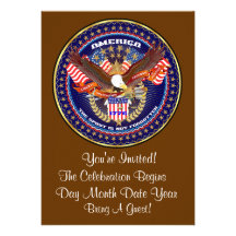 American Patriotic  Invitation View Notes Please
