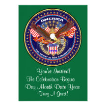 American Patriotic  Invitation View Notes Please