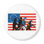 American patriots marching with Betsy Ross flag Magnets