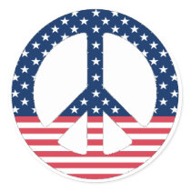 American Peace Sign Sticker