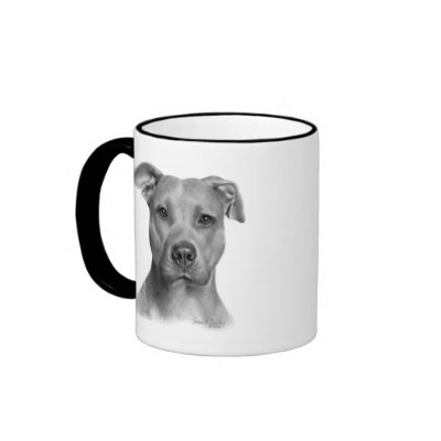 American Pit Bull Terrier Coffee Mug by petspictured