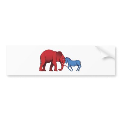 American political parties stand-off bumper stickers by GeoDesign