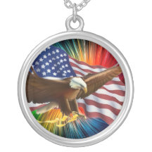 AMERICAN PRIDE EAGLE AND FLAG PENDANT