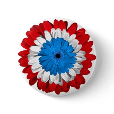 American Pride Flower Power Button by TDSwhite