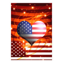 american pride heart design custom invite
