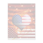 american pride heart design light postcard