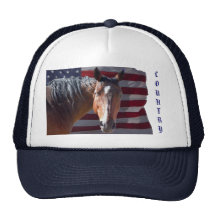 American Quarter Horse and U.S. Flag - Patriotic Hats